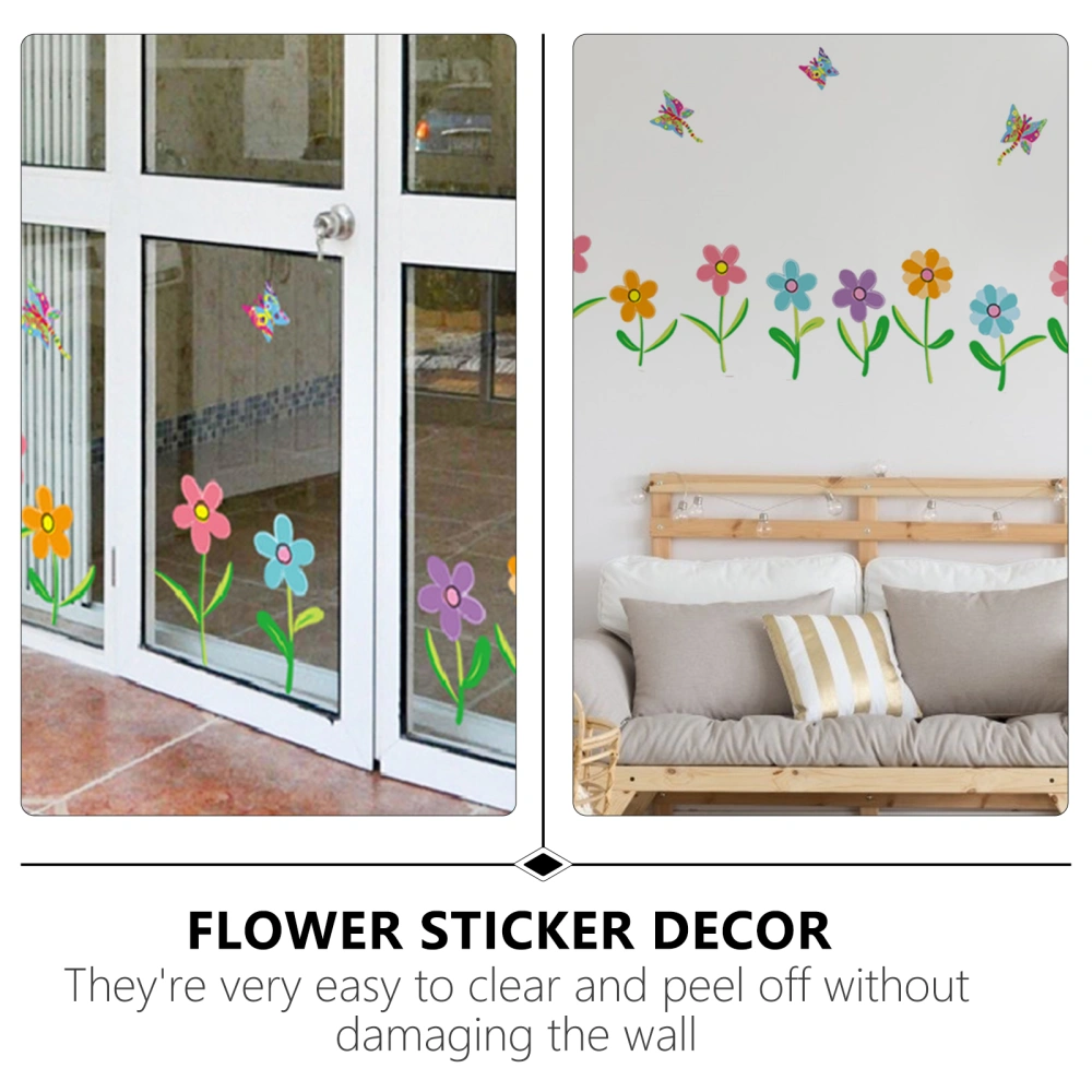 1 Sheet Wall Sticker Flower Pattern Wall Art Decor Kindergarten Wall Decal