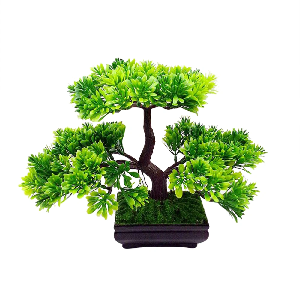 Artificial Guest-Greeting Pine Bonsai Mini Simulation Tree Plant Home Decor (Green)