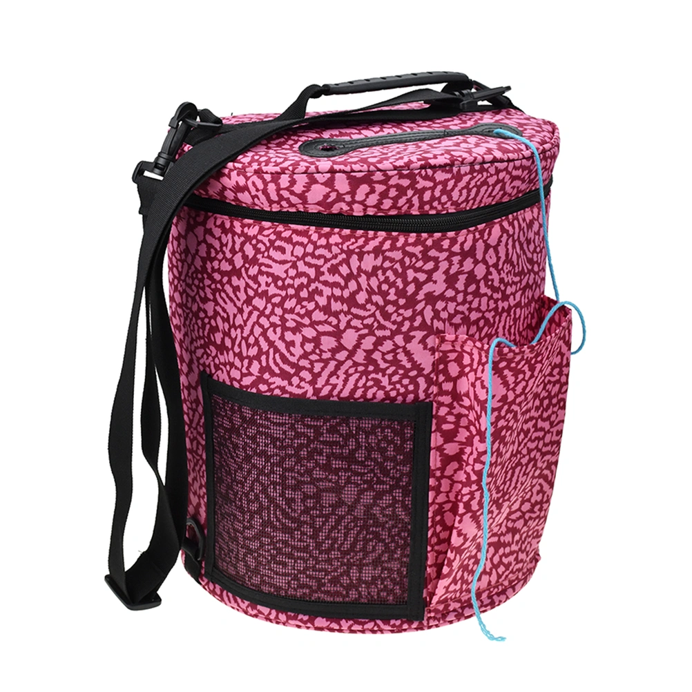 Printed Wool Storage Bag DIY Crochet Storage Organizer Bag Knitting Yarn Ball Holder for Protecting Wool and Prevent Tangling