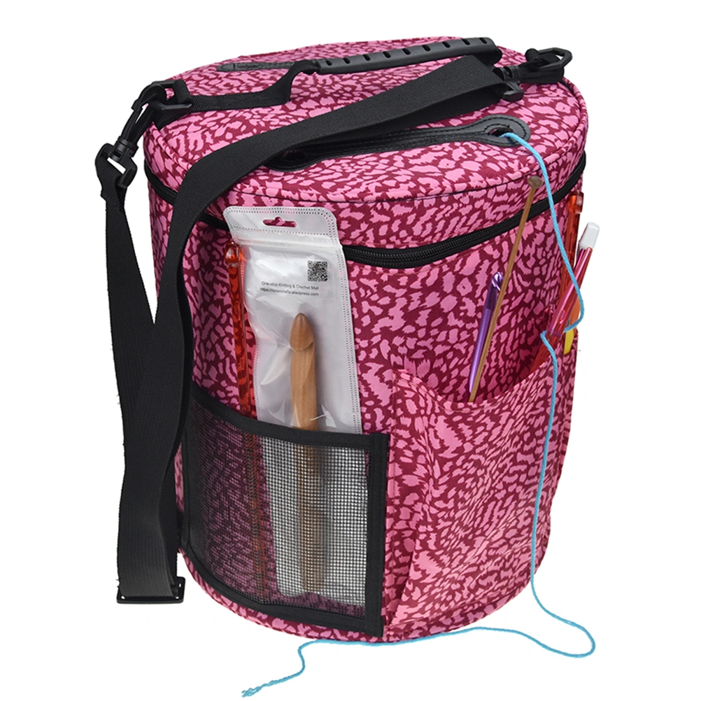Printed Wool Storage Bag DIY Crochet Storage Organizer Bag Knitting Yarn Ball Holder for Protecting Wool and Prevent Tangling