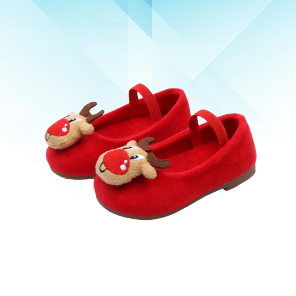 1 Pair Winter Autumn Christmas Shoe Baby Footwear Adorable Low Shoes for Baby Kids (Santa Deer Red 27)