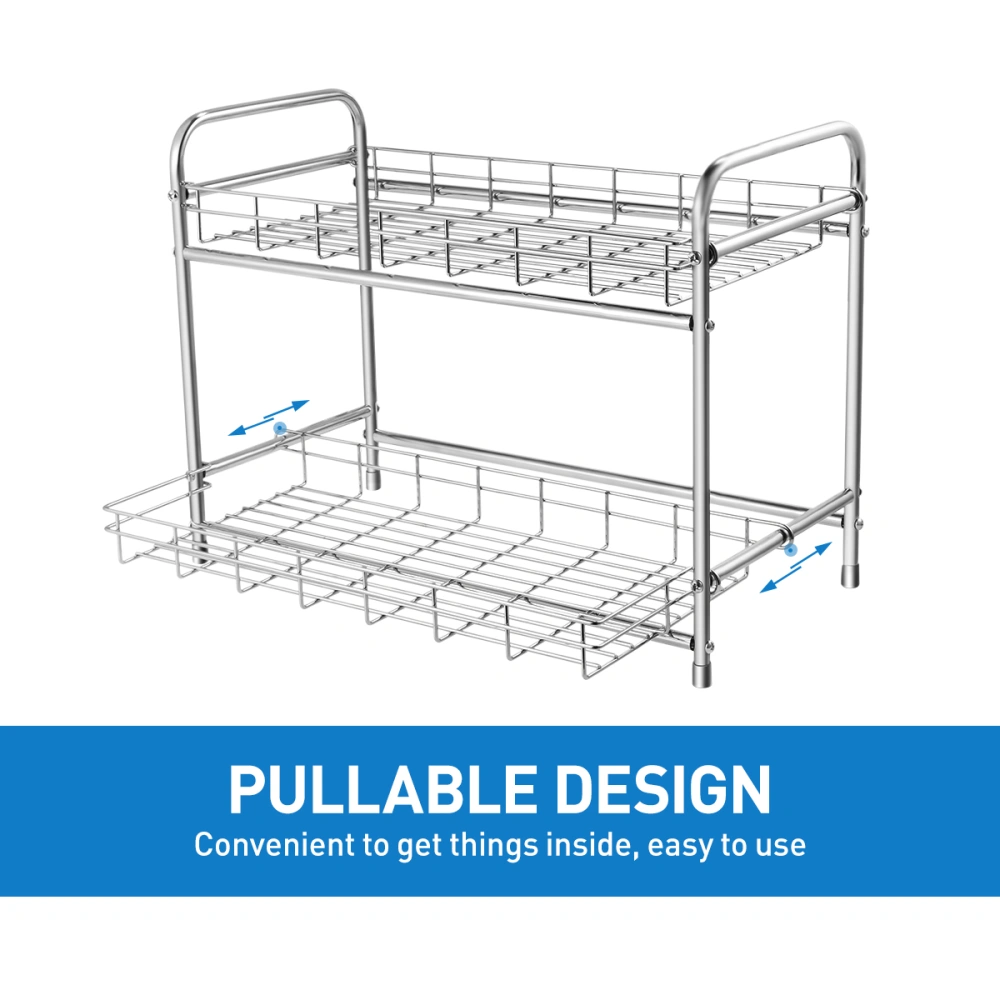 BESTONZON 1PC 2-Tier Kitchen Spice Rack Countertop Storage Organizer Shelf Holder for Jars Bottle