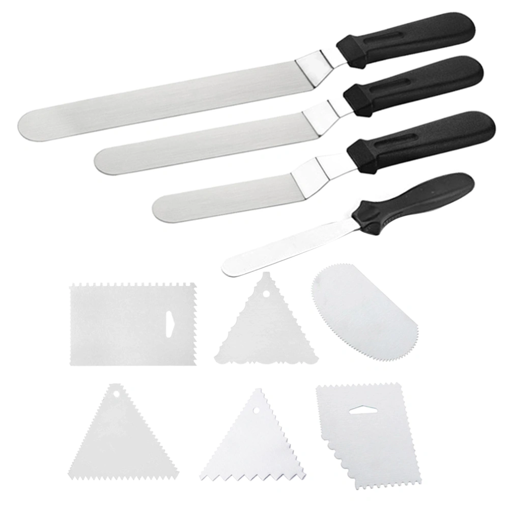 10pcs Stainless Steel Cake Spatula and Icing Smoother Butter Scraper Cream Spreader Pastry Tools Set