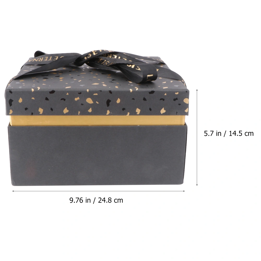 1 Set of Wrapping Box Exquisite Gift Packing Case Gifts Paper Container (Black)