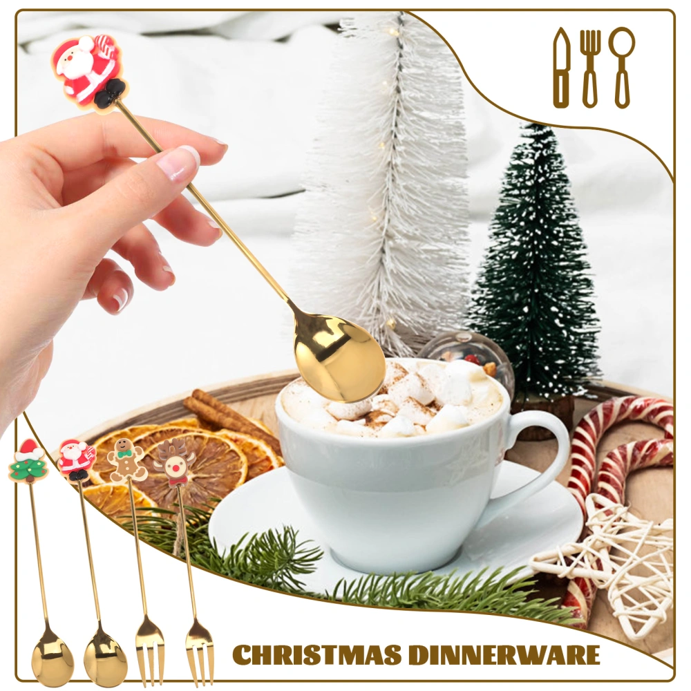 1 Set of Christmas Cutlery Set Cartoon Xmas Party Tableware Kit for Travel Party