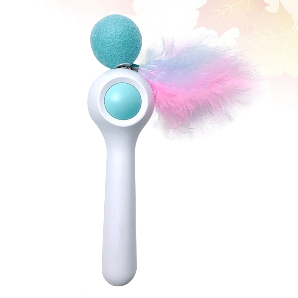 Plastic Auto Flexible Cat Wand Toy Feather Training Wand Cat Interactive Wand Toy (Random Color)