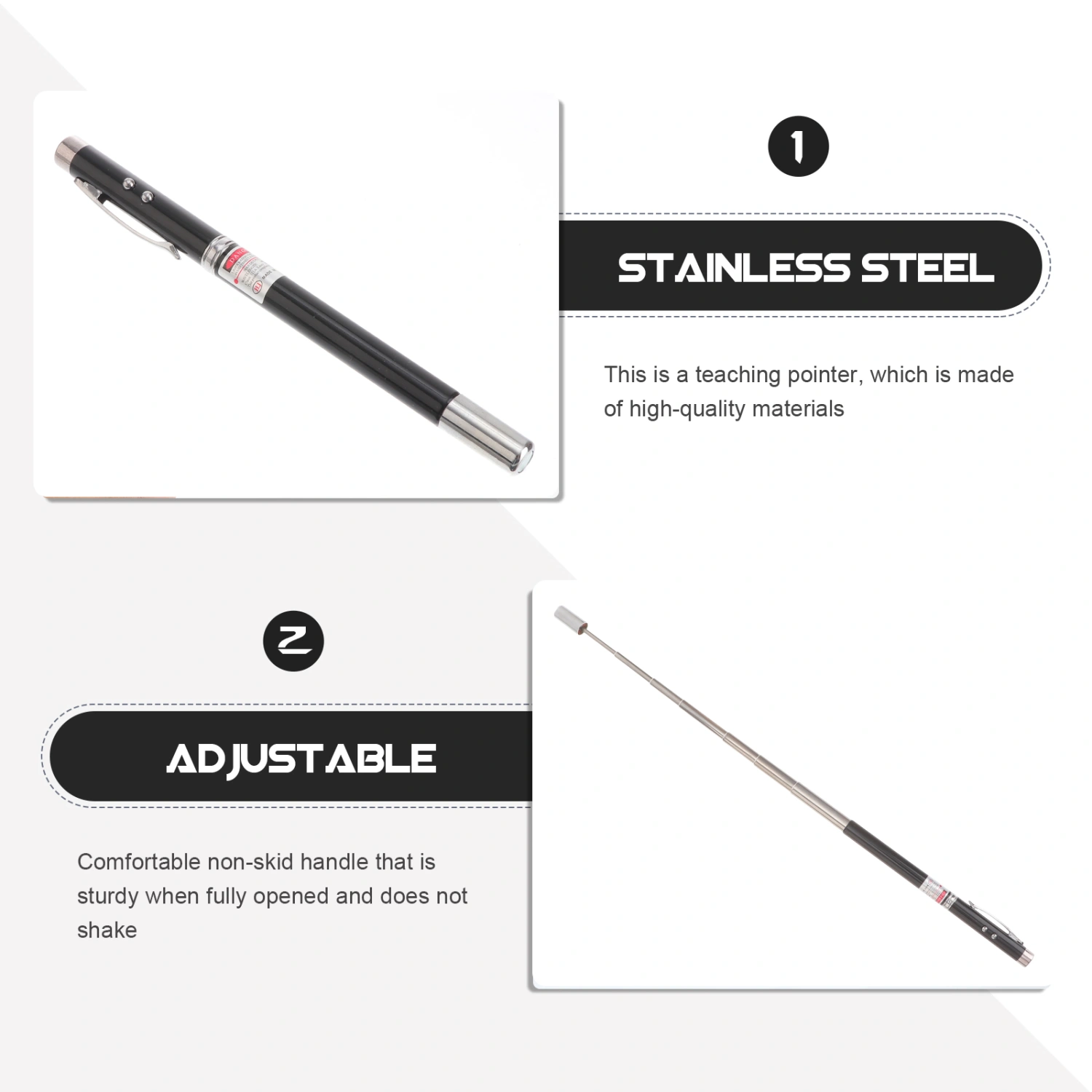 5 In 1 Multifunction Telescopic Pointer Ballpoint Pen LED Flashlight Light Lamp