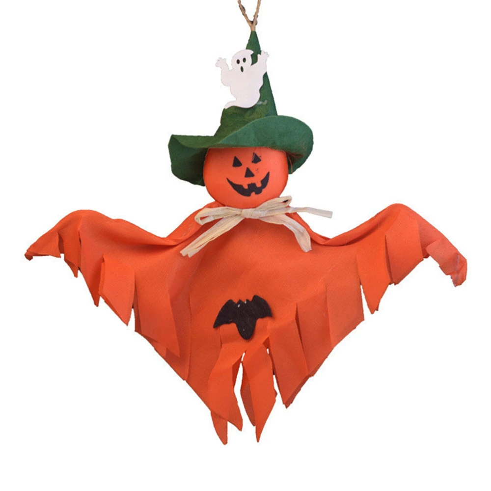 Halloween Party Decoration Horror Ghost Kids Trick Hanging Decor Witches Pendant Halloween Setting Props (Orange)