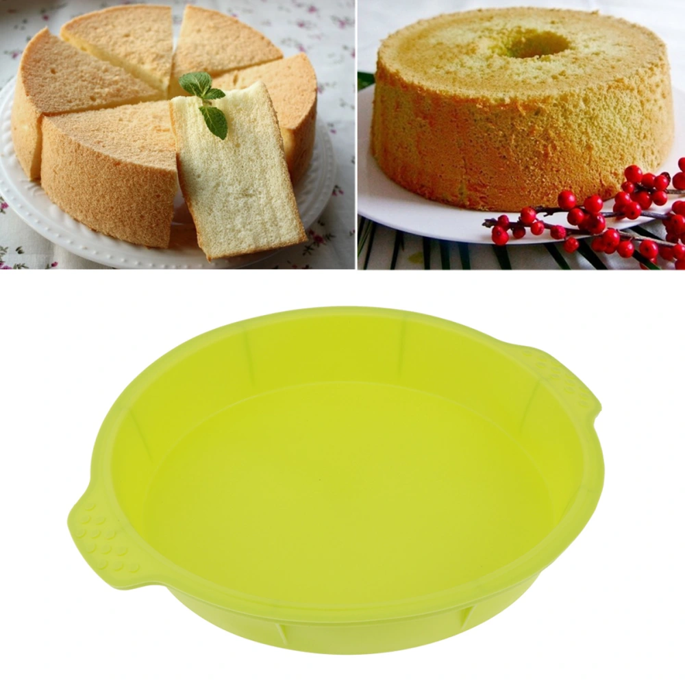 Round Silicone Cake Pan Cake Mold Bakeware for Cake Pancake Pizza Chocolate(Green)