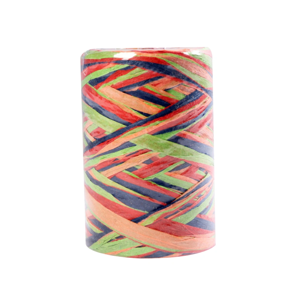 1 Roll of Colorful Lafite Paper Rope Gift Bouquet Wrapping Rope DIY Packaging Decorative Rope (Style A)