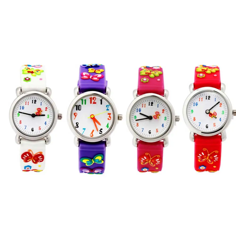 3D Waterproof Watch Pattern Wrist Watch Kids Cartoon Wristwatch Fashion Sports Watches Purple