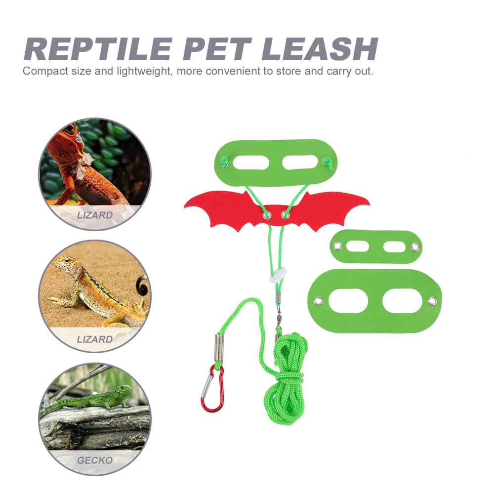 1 Set Lizard Christmas Leash Beard Dragon Walking Leash Reptile Traction Rope Lizard Harness Leash