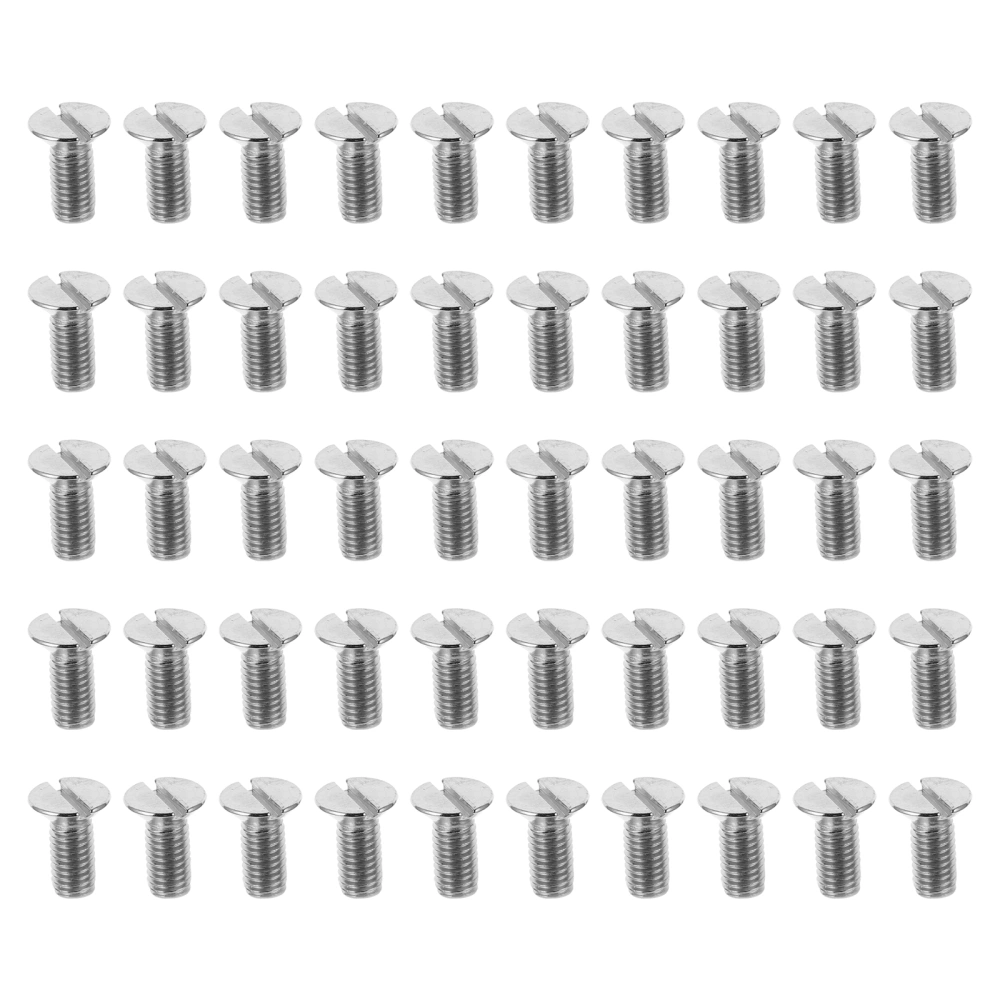 50pcs Slotted Screw Bolt Stainless Steel Flat Head Screws One Line Slot Screw