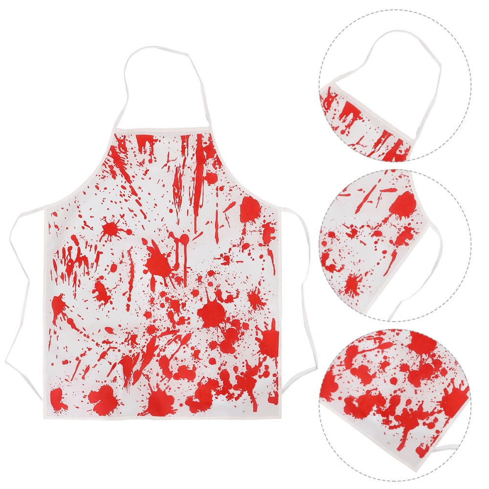 3pcs in 1 Set Halloween Bloody Scary Props Bloody Chef Chopping Cutter Apron Set (White)