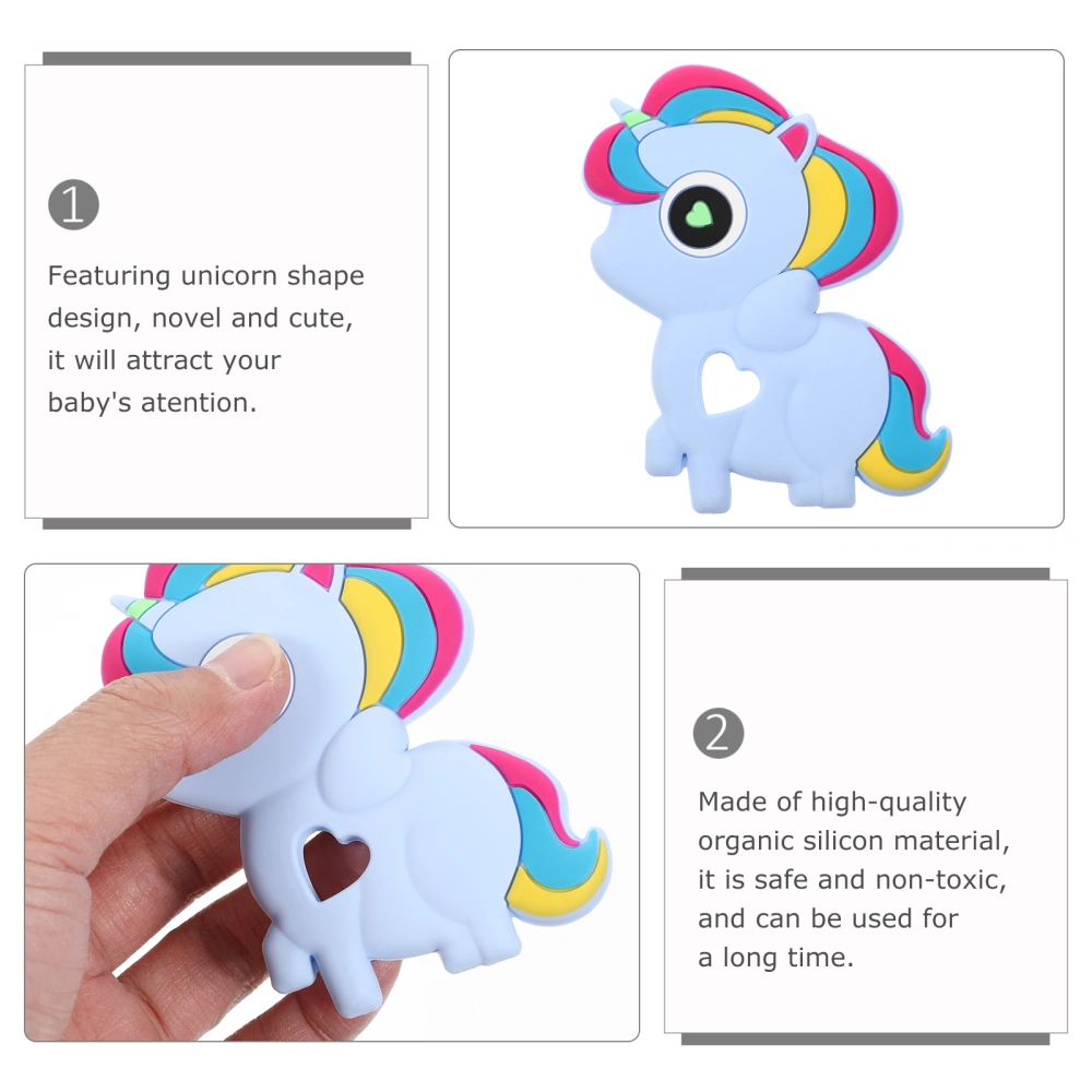 1Pc Unicorn Silicone Teether Baby Teething Toy Silicone Unicorn Charm Pendant