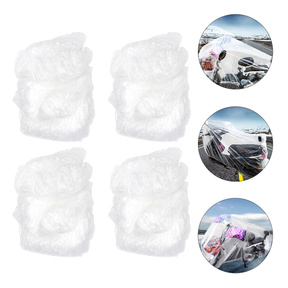 4Pcs Disposable Waterproof Motorcycle Cover Dust-proof Bike Protective Covers