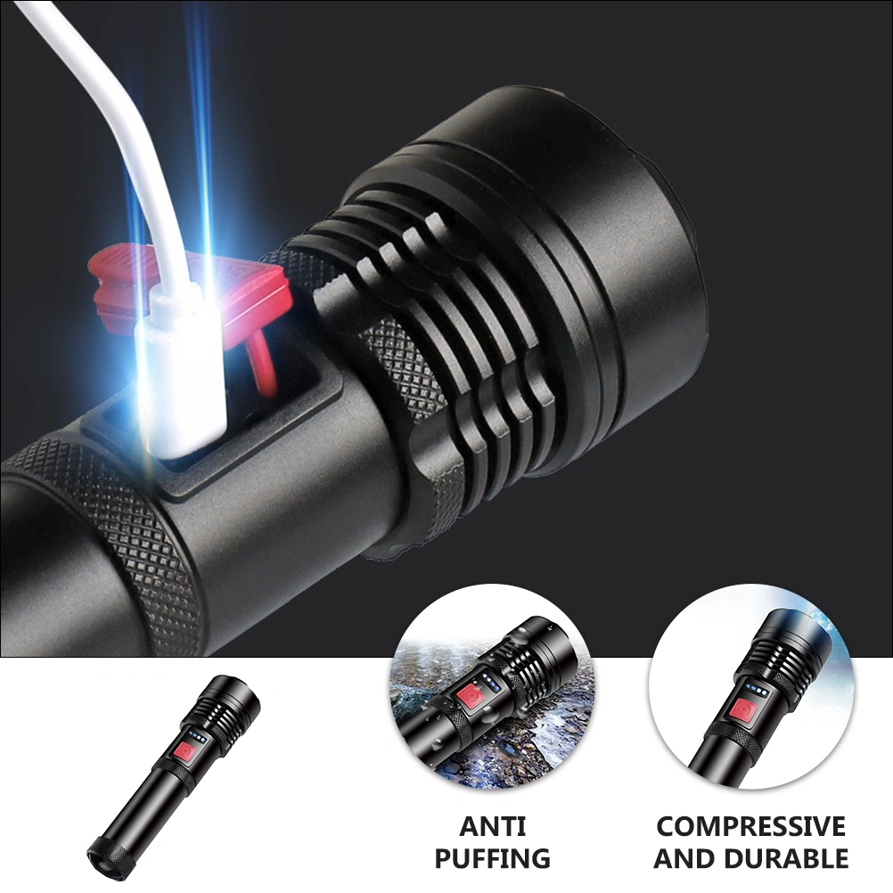 USB Rechargeable Flashlight Portable Night Hunting Light Glare Flashlight