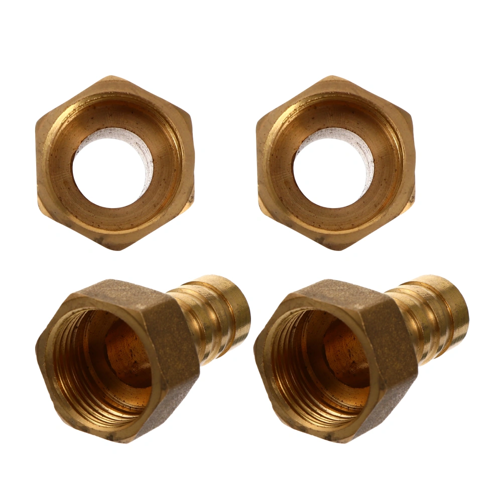 4pcs Air Pipe Adapter Golden Brass Pipe Gas Hose Nozzle Quick Adapters