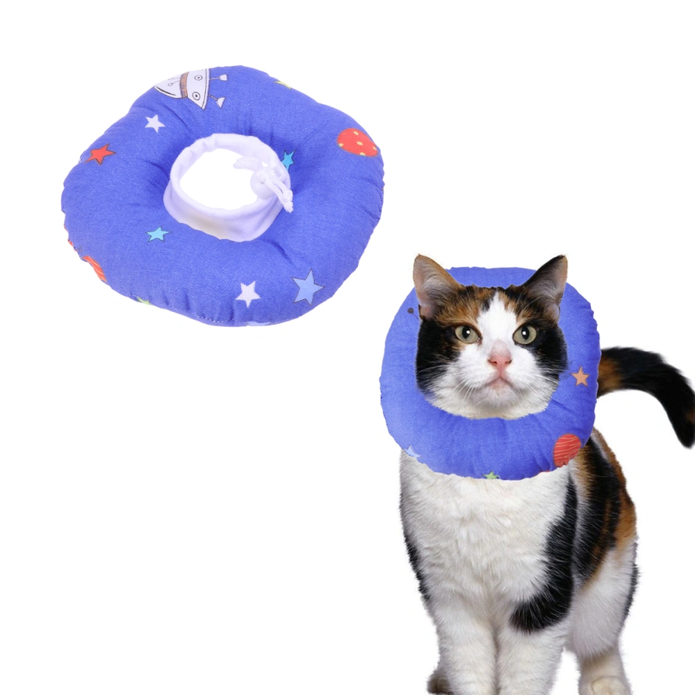 Kitty Elizabeth Neck Circle Wound Healing Medical Recovery Pet Headgear - Size S (Cartoon Universe Print)