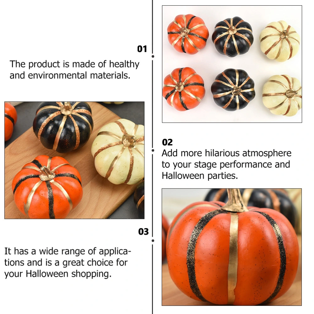 6pcs Halloween Creative Pumpkin Decorations Imitate Pumpkin Froth Decoration