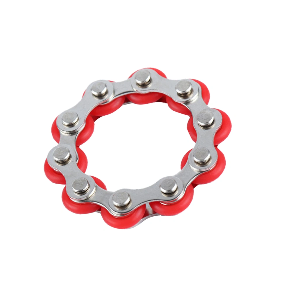 1PC 10 Section Relief Chain Toy Funny Vent Chain Toy Sturdy Chain Decompression Toys Chic Chain Intelligence Toys Portable Chain Vent Toy for Kids Adults Playing Red