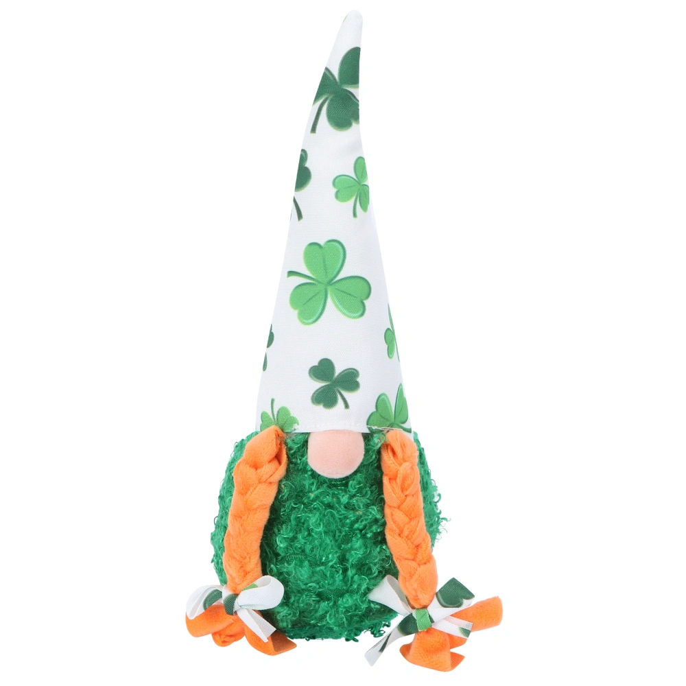 1Pc St. Patrick's Day Adornment Decorative Gnome Doll Plush Toy Festival Prop