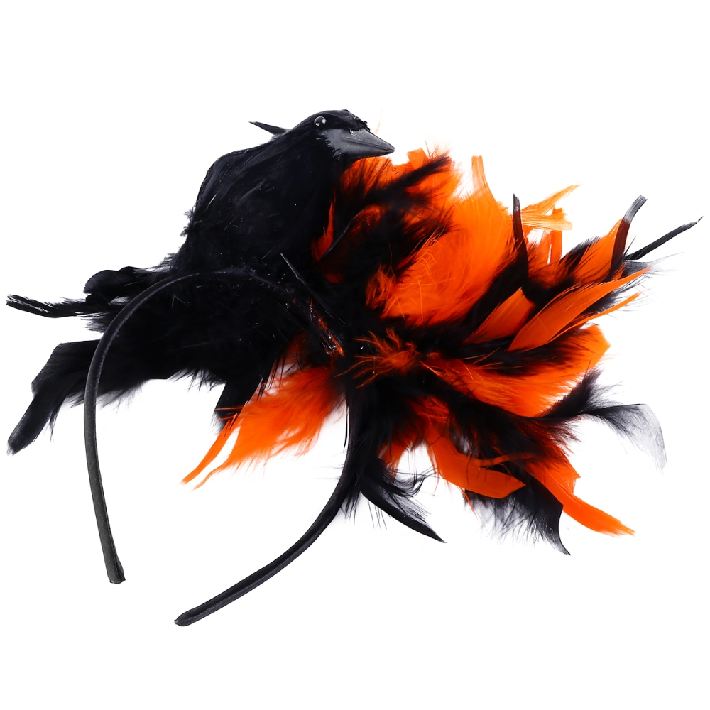 Halloween Headbands Colorful Crow Hair Clip  Headbands for Costume Party