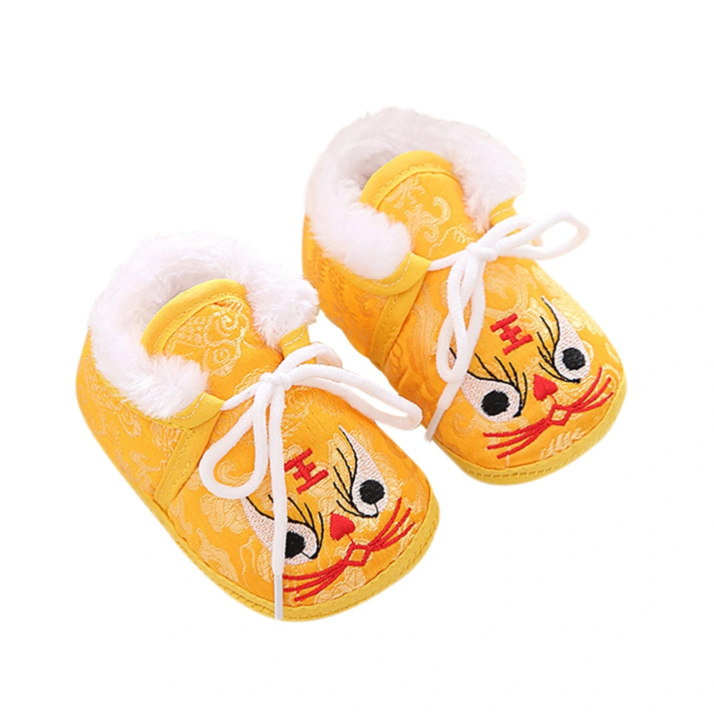 1 Pair of Winter Shoes Children Warm Shoes Embroidered Casual Footwear for Kid