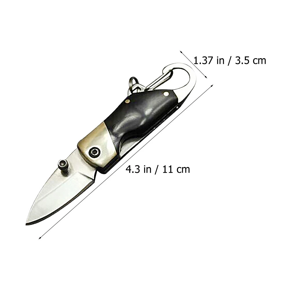 1 Set Stainless Steel Folding Cutter Key Chain Cutter Hunting Outdoor Supplies