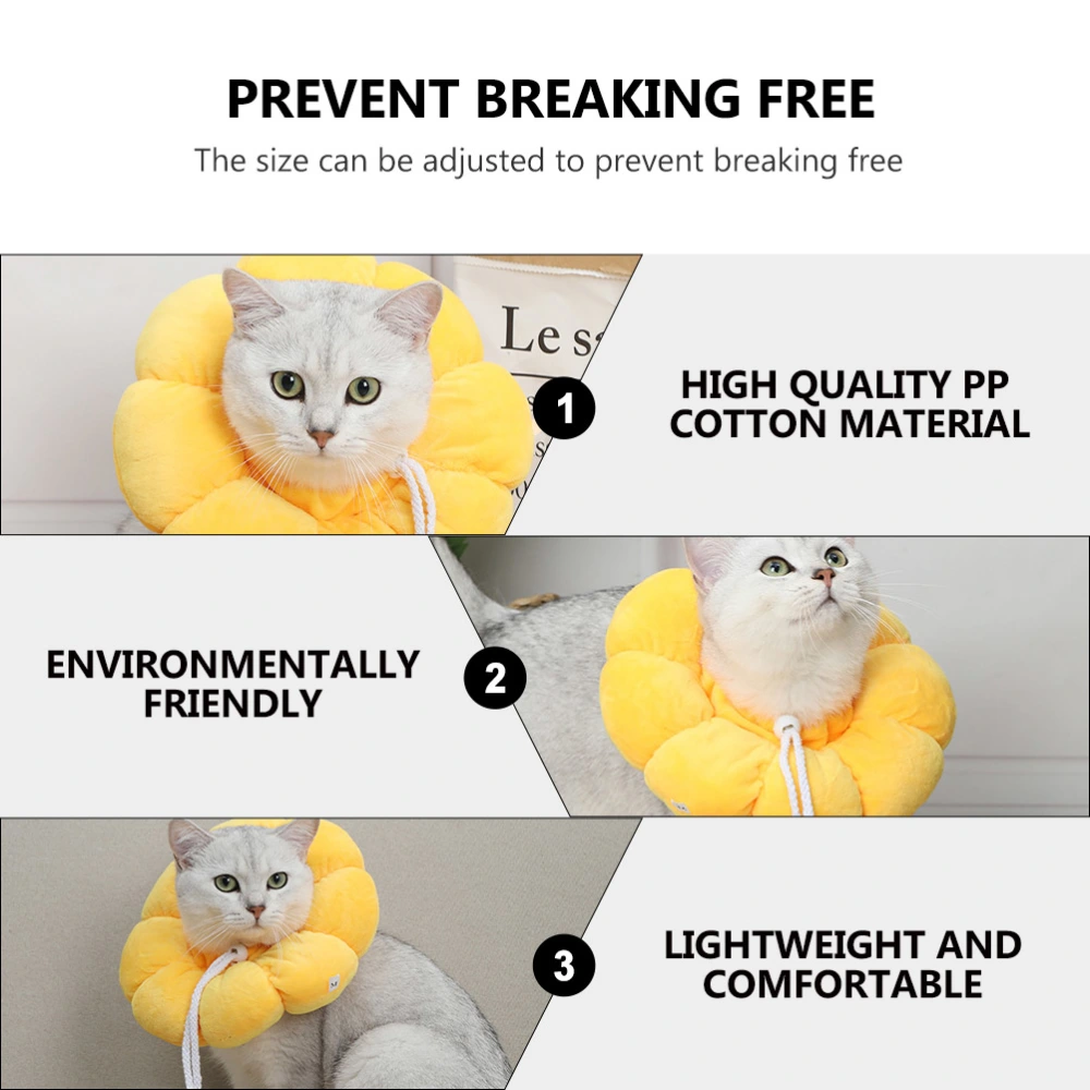 Pet Elizabeth Circle Cat Wound Healing Medical Anti Bite Sun Flower Collar