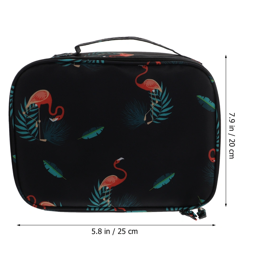 Toiletry Storage Bag Waterproof Black Flamingo Pattern Makeup Bag Washing Bags