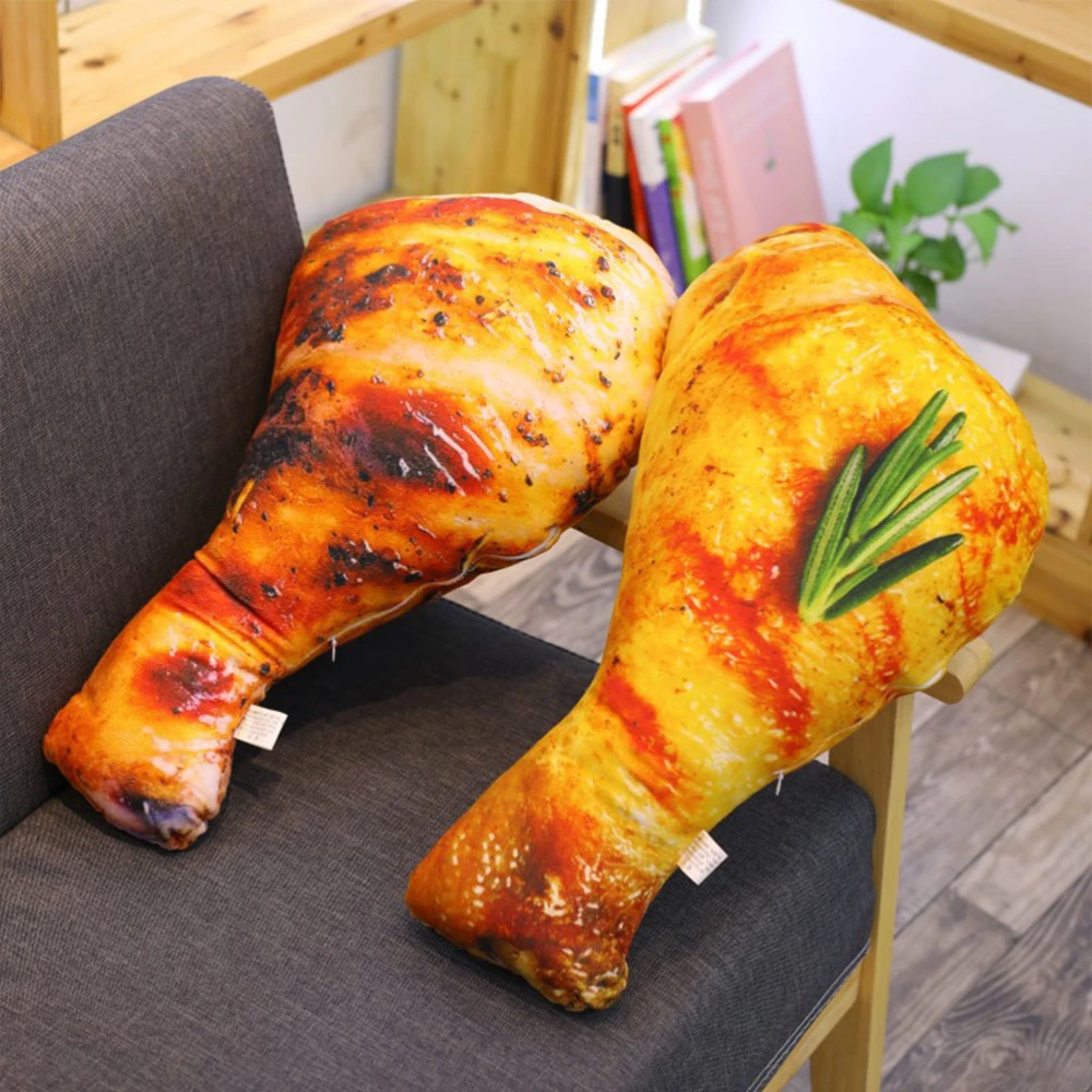 60CM Large Size Plush Toy Simulated Roast Chicken Leg Shape Pillow Realistic Style Pillow