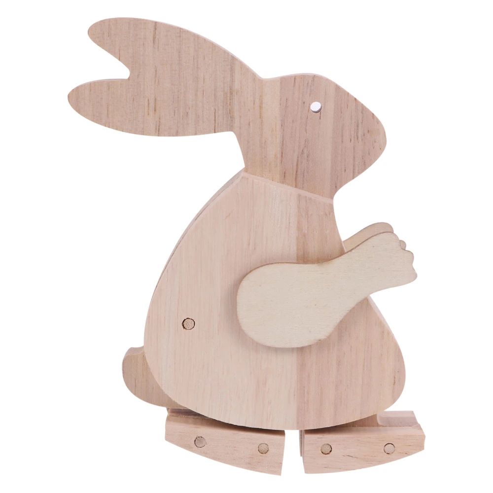 1pc Funny Kids Wood Toy Lovely Rabbit Desktop Ornament Home Decoration