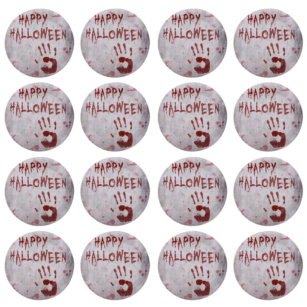 24PCS Halloween Paper Trays Blood Handprint Halloween Party Paper Plates