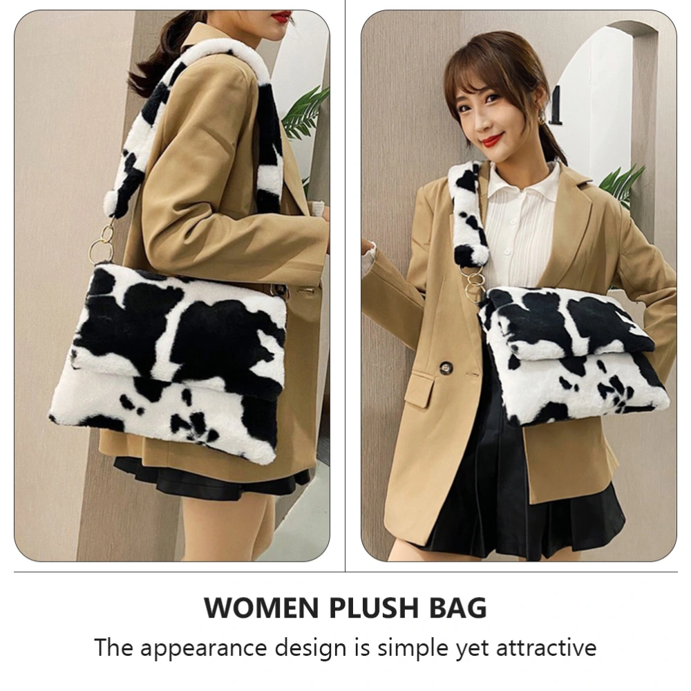 1pc Plush Large Capacity Shoulder Bag Cross Body Bag Plush Handbag for Women Girls