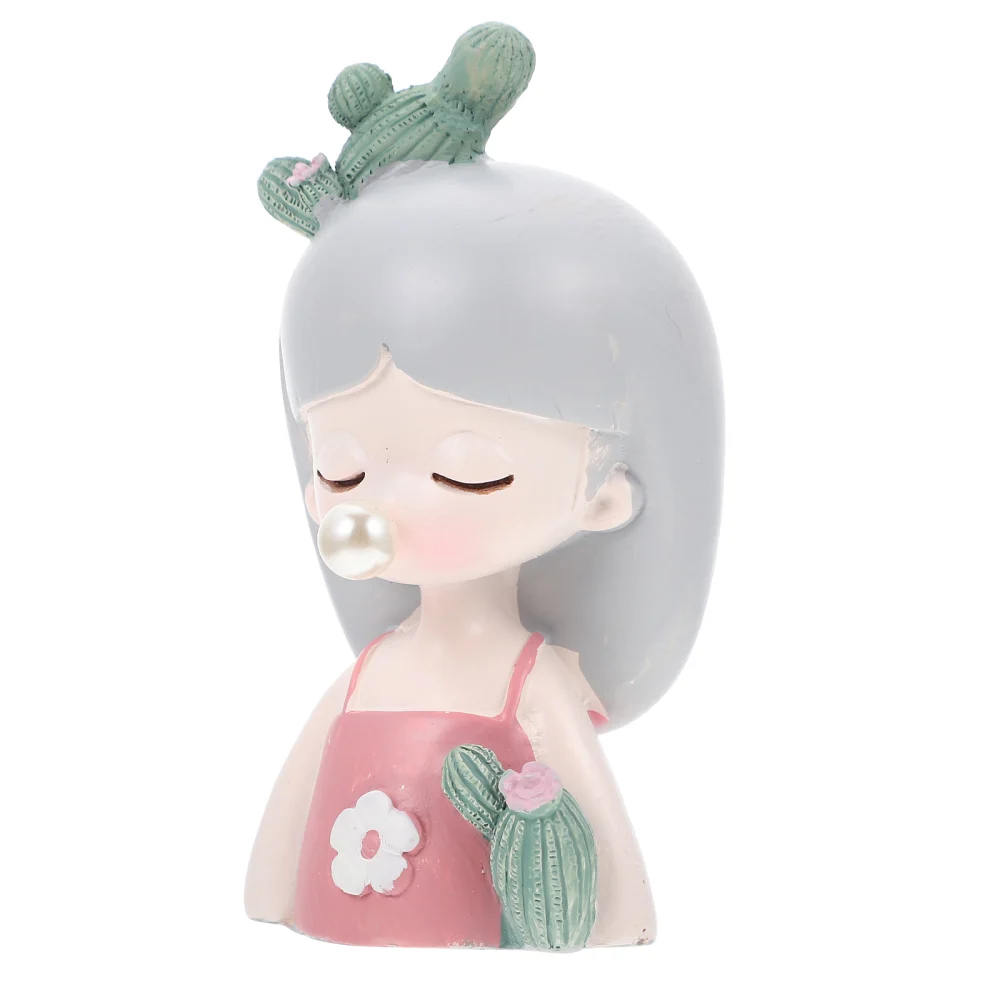 Creative Girl Figurine Ornament Lovely Resin Craft Girl Figurine Home Adornment