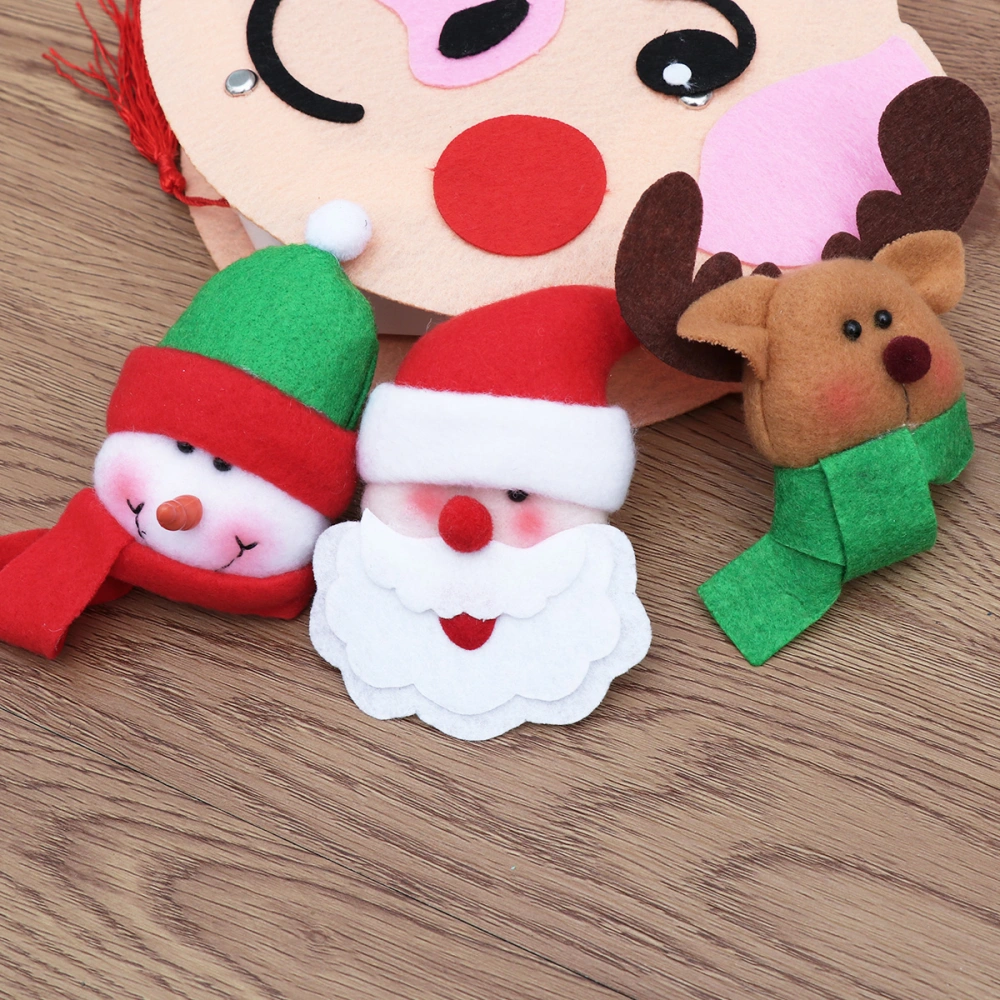 3PCS/Set Christmas Refrigerator Sticks Elder Shape Christmas Snowman Deer Refrigerator Jewelry Christmas Decoration Tool