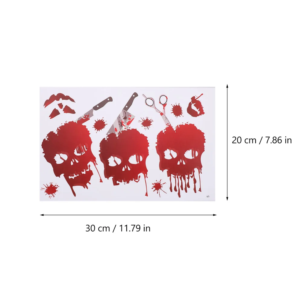 4 Sheets Window Sticker Halloween Decorative Stickers Electrostatic Wall Sticker