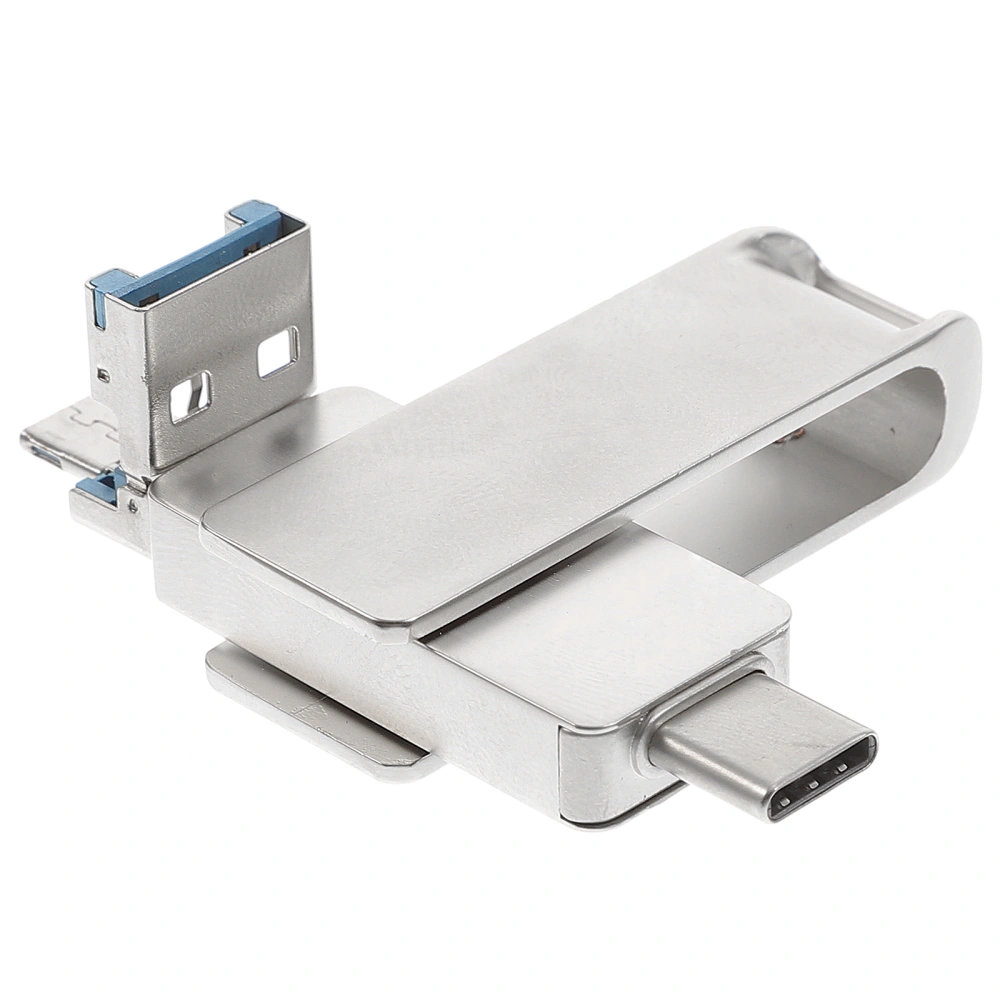 Metal Alloy Rotating High U Disk USB 3.0 Type-C Flash Drive 16G (Silver)