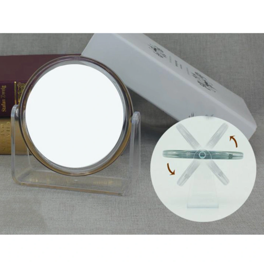 Round Beauty Makeup Mirror Double-Sided Tabletop Cosmetic Mirror (Transparency)