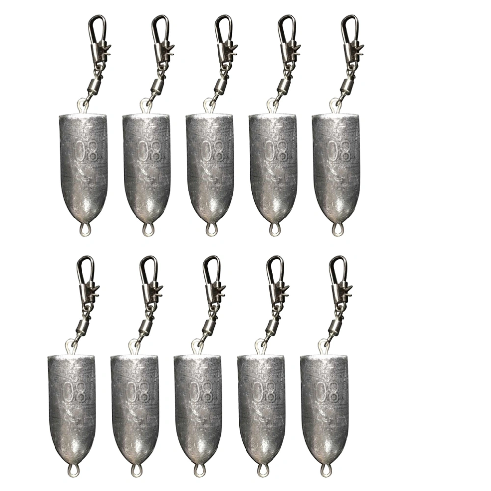 10Pcs Fishing Lead Weights Bullet Lead Sinkers Fishing Lead Sinkers Fishing Tools