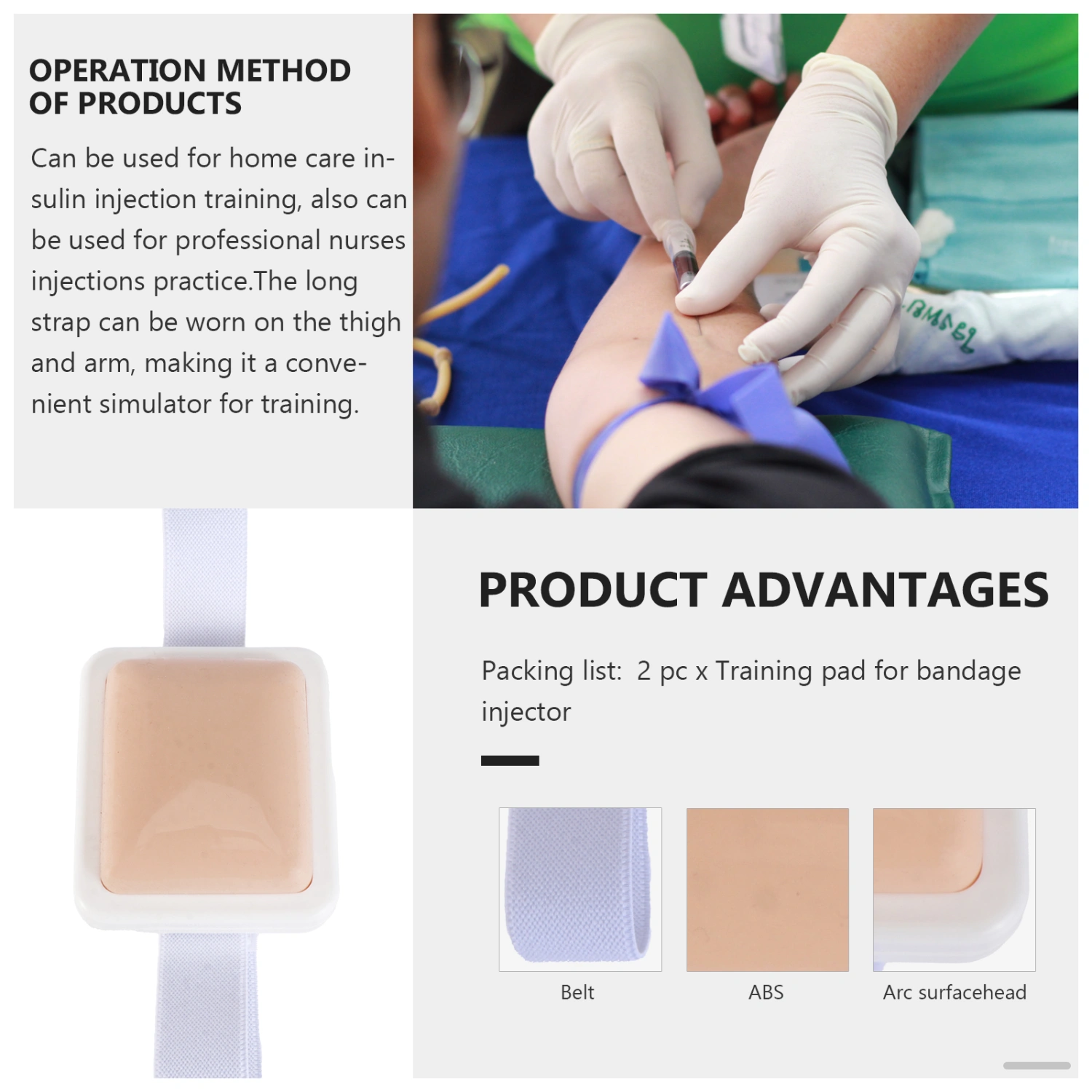 2Pcs Injection Pad Intramuscular Injection Training Pad Nurse Training Tool