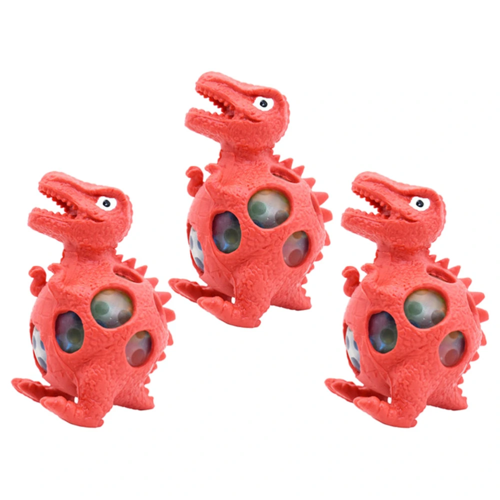 3pcs Simulation Dinosaur Designed Pinching Joy Ball Toys Funny Squeezing Toys