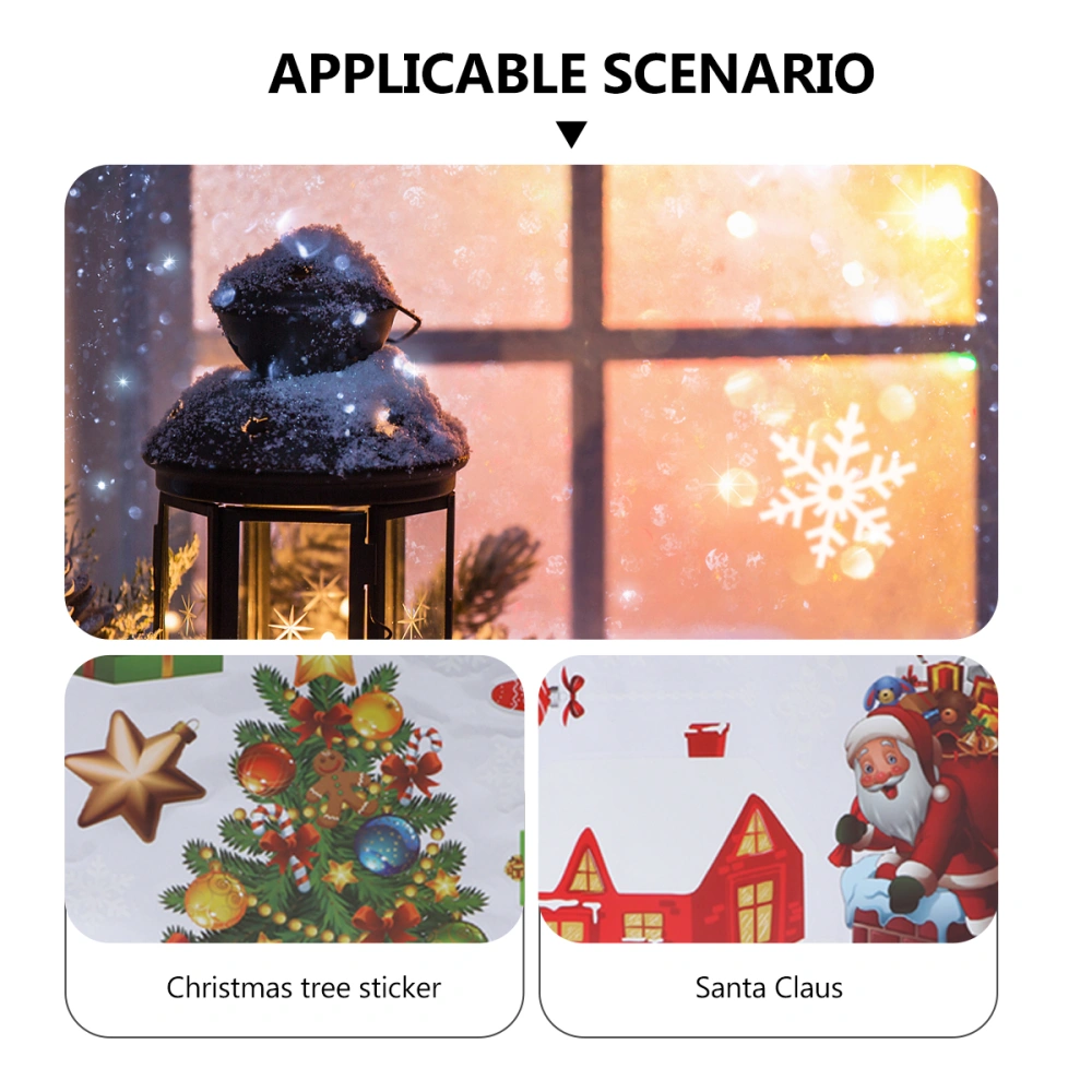 2Pcs/Pack Christmas Colorful Window Decals Window Stickers Festival Decor