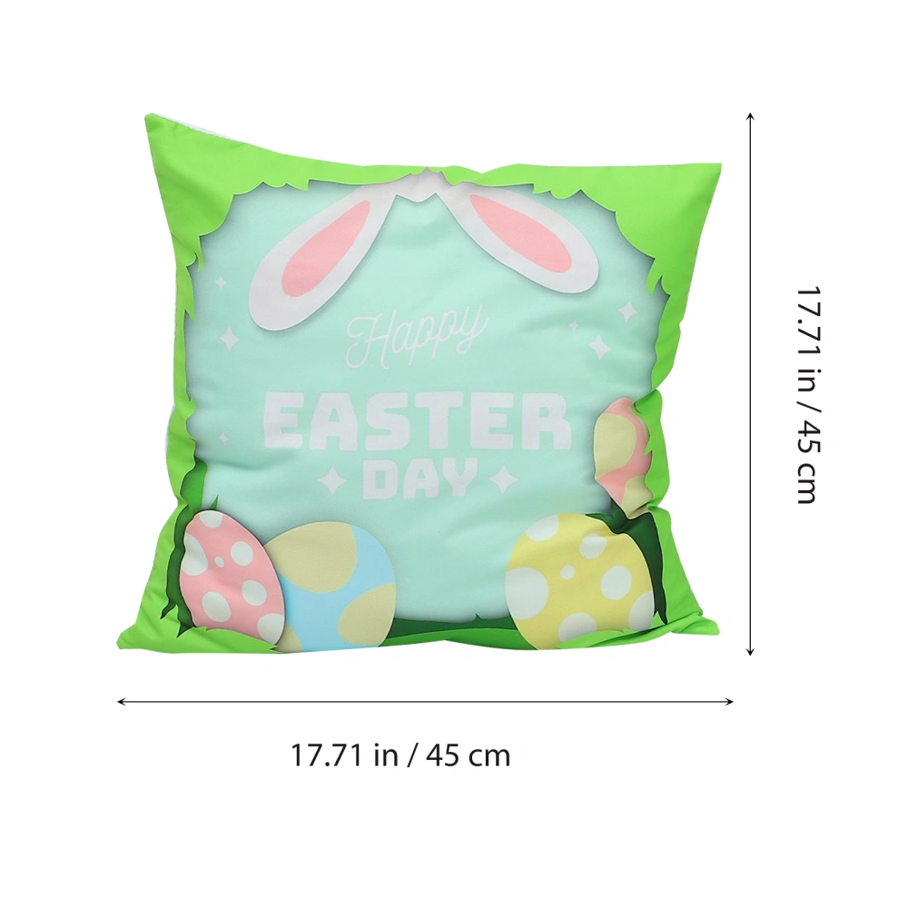 4pcs Fresh Easter Decorative Pillowcase Bunny Prints Pillow Cover Pillow Case