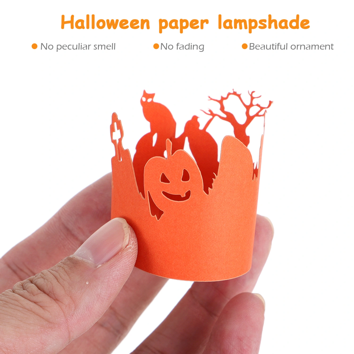 20pcs Halloween Candle Wraps Tea Light Votive Wraps Hollow Paper Lampshade