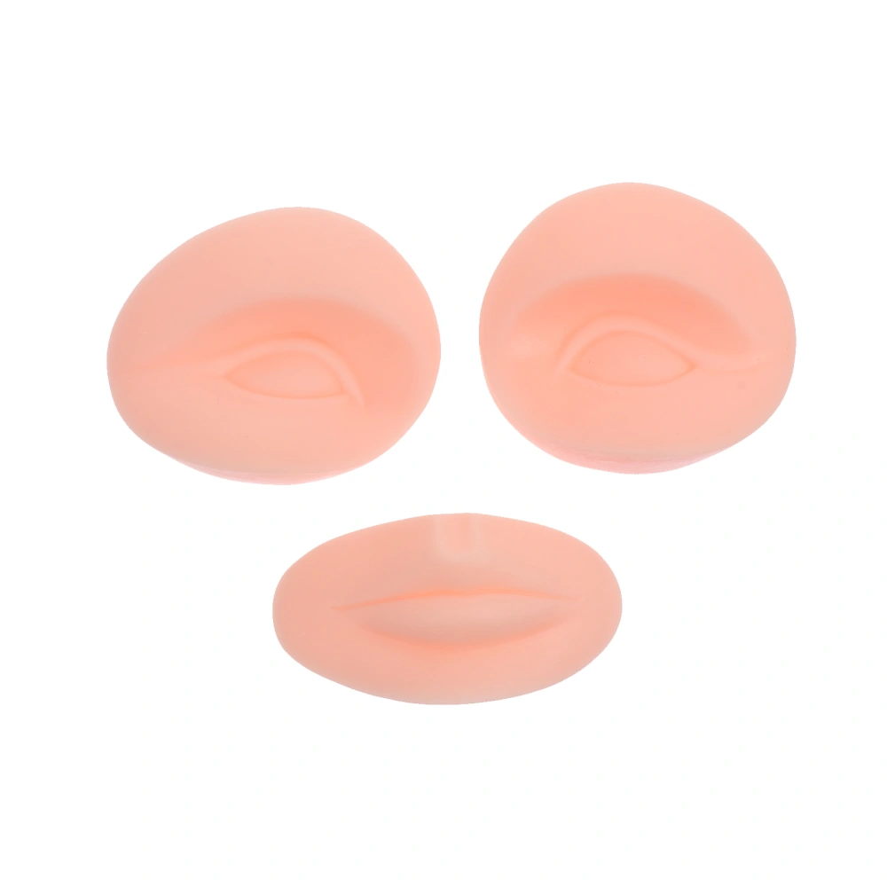 3 Pcs Silicone Fake Skins Makeup Beauty Salon Embroider Practice Skins (Assorted Color)