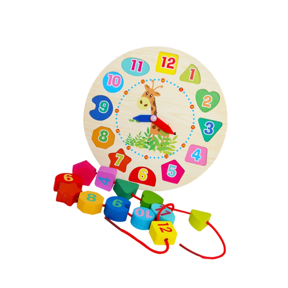 1PC Baby Toddlers Toy Colorful Wooden Clock Time 1-12 Numbers Early Learning Educational Toy Gift for Little Boys Girls