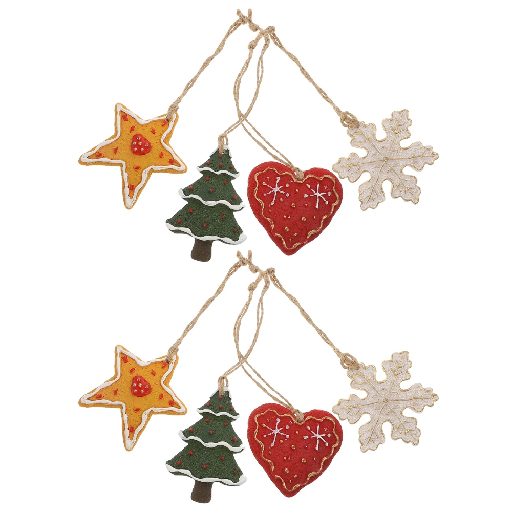 2 Sets Adorable Christmas Tree Adorns Snowflake Hanging Ornaments Xmas Gifts