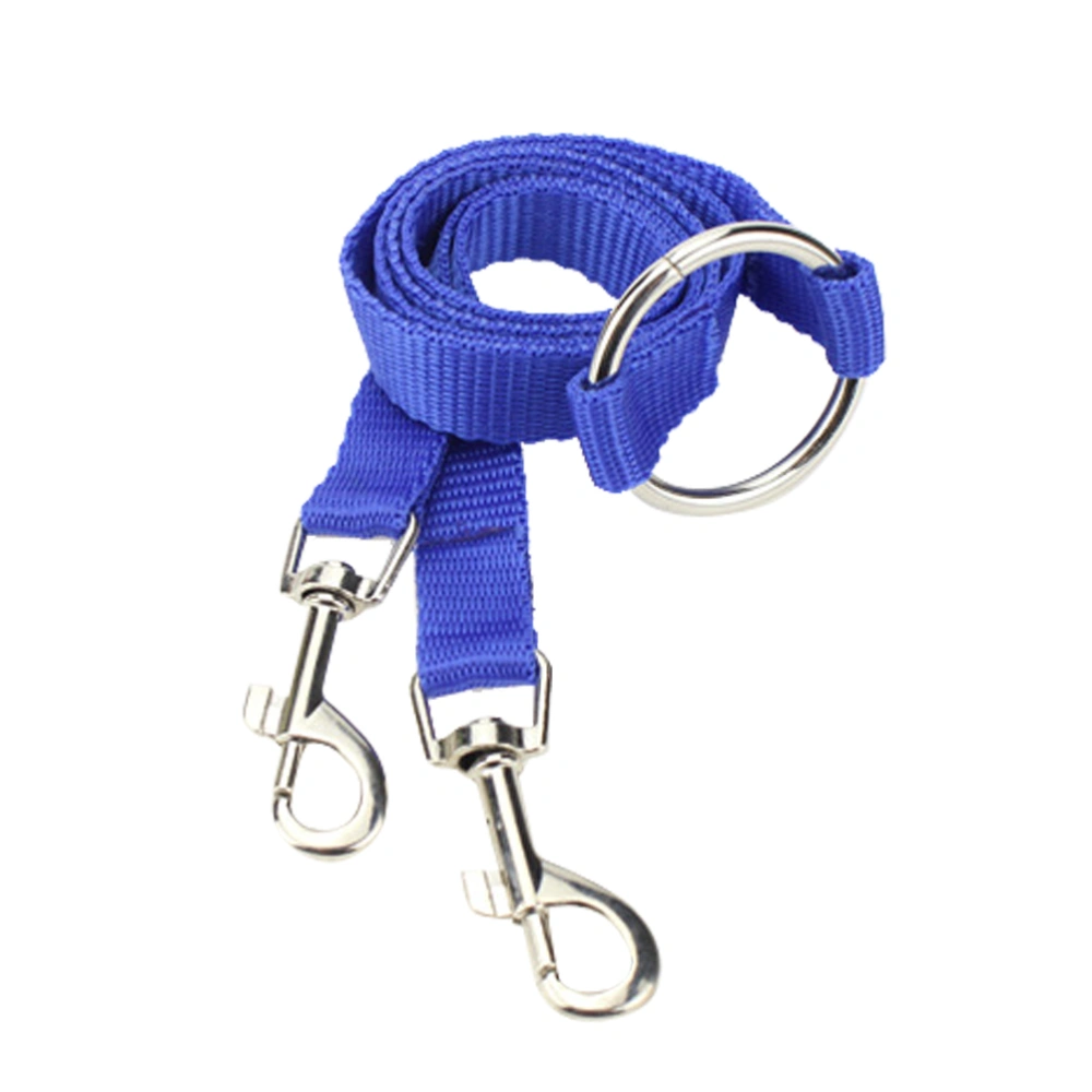 Double Leashes for Dogs Walk and Control 2 Dogs Nylon Belt Pet Dog Traction Rope for Small Pets (Blue)